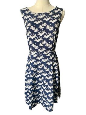 LA Soul Navy Crane Dress, Fit and Flare style, size Small, NWT